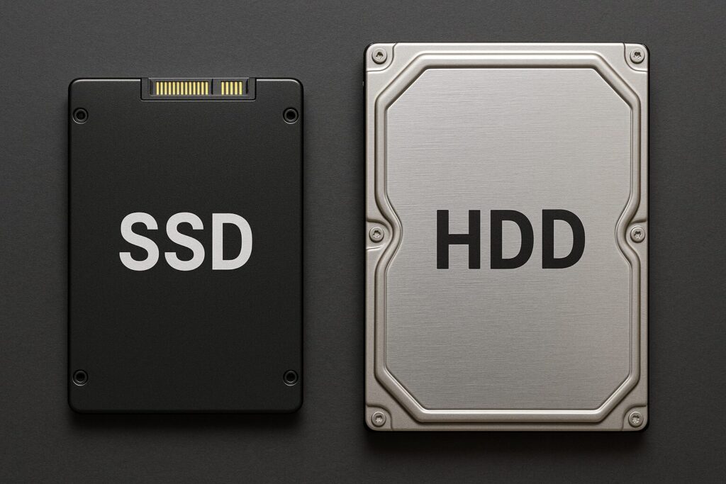 SSDとHDDが並んでいる比較イメージ"